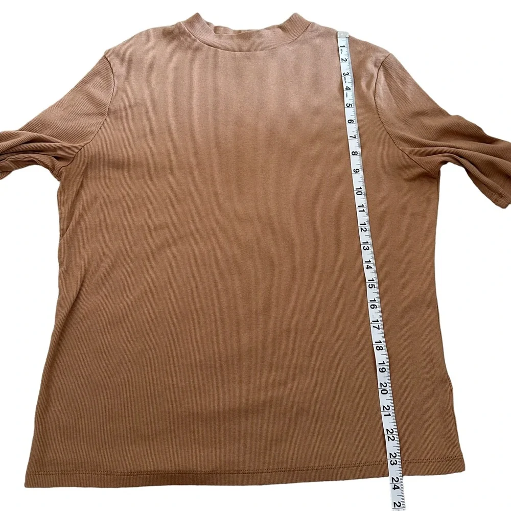 A New Day Women’s Elbow Sleeve Mock Turtleneck T-shirt Tan/Camel Sz XL - Picture 5 of 5